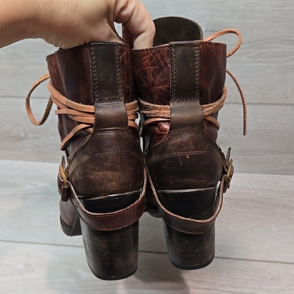Freebird by Steven Womens Billy Ankle Moto Leather Heels Boots shoes sz 7 - Picture 7 of 13
